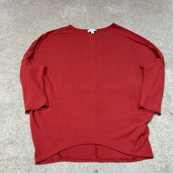 Jun Ivy Light Sweater Orange 3/4 Sleeve Women's Size XS Oversize - Picture 9 of 11